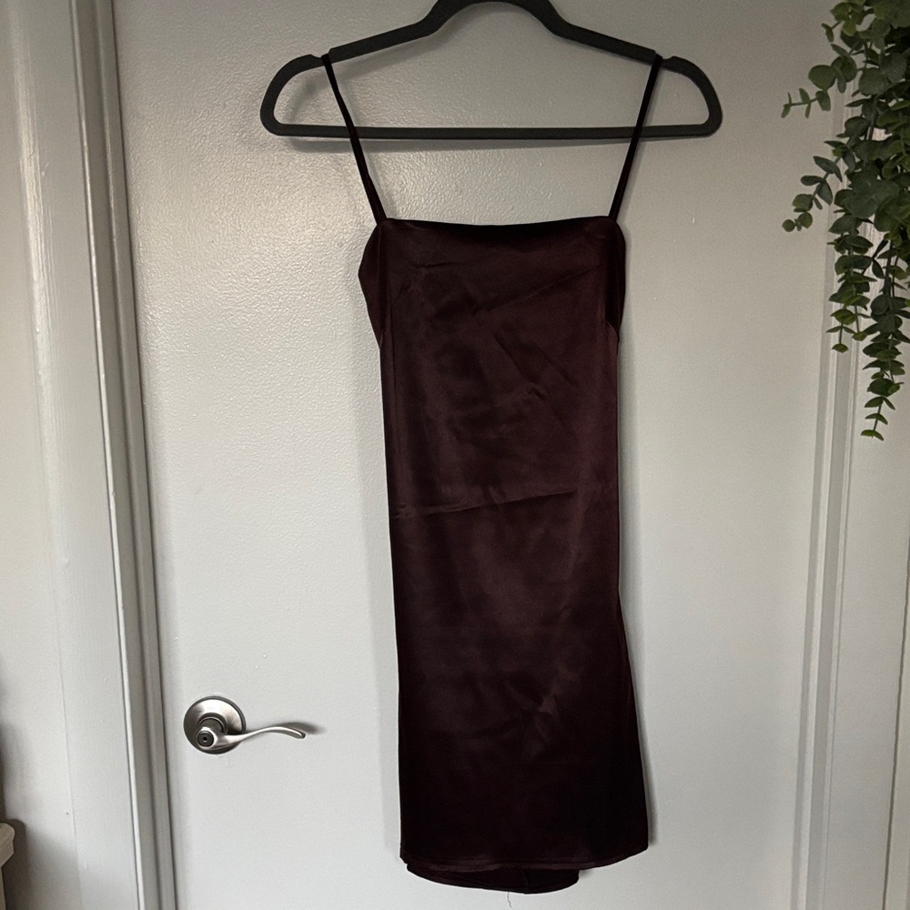 Windsor Brown Shiny Mini Dress